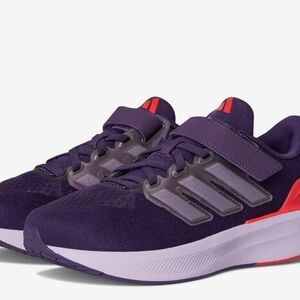 adidas Kids Purple Sneakers with Red Accents and Hook-and-Loop Strap
